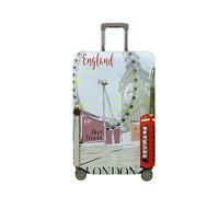 JUZGTSIT Housse de protection élastique pour valise de style britannique (XL (73,7 à 81,3 cm), Londres 2, motif big ben, L, Classique