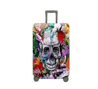 JUZGTSIT Housse de protection élastique pour valise, motif tête de mort (XL (73,7 à 81,3 cm), ciel étoilé squelette, Crâne aquarelle, M, Classique