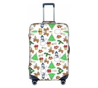 JUZGTSIT Housse de protection élastique pour valises de 45,7 à 71,1 cm avec inscription « Merry Christmas Happy », blanc, L, Classique