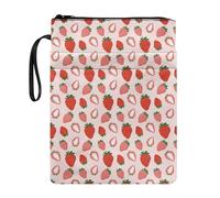 JUZGTSIT Housse de protection pour livres avec fermeture éclair Motif fraises