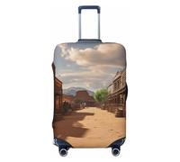 JUZGTSIT Old Wild West Cowboy Town Housse de protection élastique pour valises de 45,7 à 81,3 cm Noir, Noir , XL, Classique