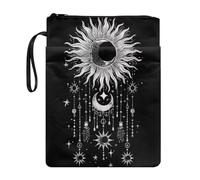 JUZGTSIT Protège-livre avec fermeture éclair et poche avant et dragonne - Cadeau de livre - Pour adolescents, adultes, enseignants, étudiants, livres - Protection avec fermeture éclair, Sun Moon1072,