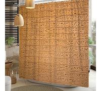 JUZGTSIT Rideaux de douche égyptiens hiéroglyphes civilisation égyptienne art mural lavable en machine pour salle de bain avec crochets, 152,4 x 183 cm