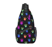 JUZGTSIT Sac à dos unisexe avec empreintes de pattes de chat ou de chien arc-en-ciel