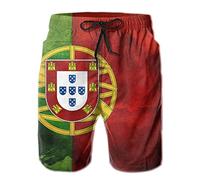 JUZGTSIT Short de bain pour homme Drapeau du Portugal - Séchage rapide - Short de plage d'été avec poche et cordon de serrage, Noir , M