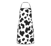 JUZGTSIT Tablier de cuisine unisexe avec motif d'animaux mignons mandiles para mujer pour cuisinier maison cuisine peinture jardinage barbecue, Vache noire et blanche., taille unique