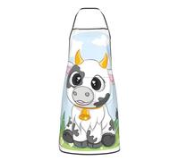 JUZGTSIT Tablier de cuisine unisexe avec motif d'animaux mignons mandiles para mujer pour cuisinier maison cuisine peinture jardinage barbecue, Vache et lait, taille unique