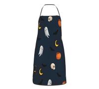 JUZGTSIT Tablier de cuisine unisexe Happy Graffiti mandiles para mujer pour chef cuisine peinture jardinage barbecue, Pompe fantôme d'Halloween, taille unique