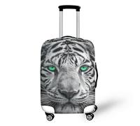 JUZGTSIT Ti-ger Animal 3D Imprimé 55-63,5 cm pour bagage à main élastique Housse de protection pour valise, Blanc/tigré, M, Classique