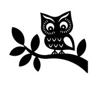 JuZi Store Art Mural métal, Logo de Hibou, Silhouette 3D de Chouette Noire, Chambre à Coucher Chambre à Coucher Balcon Suspendue Sculpture
