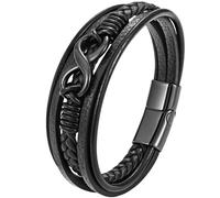 JUZICHEN Bracelet Homme, Bracelet cuir pour hommes, Bracelets Croix Vie Viking Arbre De Vie, Brun Noire Bracelets crucifixion Homme (C2)