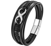 JUZICHEN Bracelet Homme, Bracelet cuir pour hommes, Bracelets Croix Vie Viking Arbre De Vie, Brun Noire Bracelets crucifixion Homme (C1)