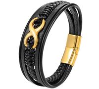 JUZICHEN Bracelet Homme, Bracelet cuir pour hommes, Bracelets Croix Vie Viking Arbre De Vie, Brun Noire Bracelets crucifixion Homme (C5)