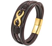 JUZICHEN Bracelet Homme, Bracelet cuir pour hommes, Bracelets Croix Vie Viking Arbre De Vie, Brun Noire Bracelets crucifixion Homme (C3)