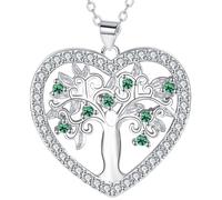 JUZICHEN Collier en argent pour femme, collier Arbre de vie (F1)