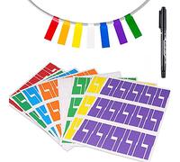 juzishangdian 480 Pièces Étiquette de Cables Étiquettes Auto Adhésives de Câble Étiquette de Couleur Étanche Auto-adhésif Autocollant Étanche Résistant à la Déchirure Durable, 8 couleurs 16 feuilles.