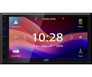 JVC Ampli-tuner multimédia 2 DIN Apple CarPlay, Android Auto™, connexion possible à une caméra de recul, tuner DAB+, kit mains