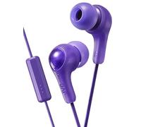 JVC GUMY Écouteurs Intra-Auriculaires Violets avec Embouts en Forme et Micro. Câble Filaire coloré de 1 m avec Prise Casque. Embouts Auriculaires de Petite, Moyenne et Grande Taille Inclus GUMY