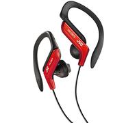 JVC HA-EB75-RN-U Écouteurs de Sport avec Crochet réglable, réglage 5 Positions, résistant aux éclaboussures, Son Puissant avec Basses, câble de 1,2 m Compatible avec Smartphone, Couleur Rouge