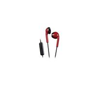 JVC – Écouteurs boutons filaires HA-F19M-RB-E – colorés avec télécommande – Rouge/Noir