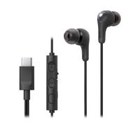 JVC HA-FR9UC-B, Écouteurs filaires Gumy Connect USB Type-C avec Un Son Puissant et Clair, télécommande Pratique Marche/arrêt du Micro, 3 Boutons, HA-FR9UC-B (Noir)