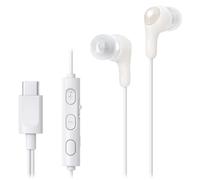 JVC HA-FR9UC-W, Écouteurs filaires Gumy Connect USB Type-C avec Un Son Puissant et Clair, télécommande Pratique Marche/arrêt du Micro, 3 Boutons, HA-FR9UC-B (Blanc)