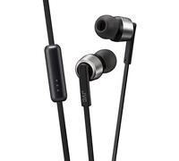 JVC HA-FX51M-B Écouteurs Intra-Auriculaires filaires avec télécommande, Microphone et Pochette de Transport Noir/argenté