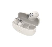 JVC nearphones Style Clip d'oreille Ecouteurs sans Fils avec Boucle Brillante Confortables, Bluetooth 5.3, Connexion multipoints, autonomie 24H, Application dédiée- HA-NP1T-W (Blanc cassé)