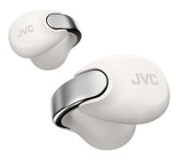 JVC nearphones Style Clip d'oreille Ecouteurs sans Fils avec Boucle Brillante Confortables, Bluetooth 5.3, Connexion multipoints, autonomie 24H, Application dédiée- HA-NP1T-W (Blanc cassé)