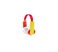 Casque supra-auriculaire filaire supra-aural JVC HA-KD5-R-E limitation de volume, serre-tête léger rouge, jaune