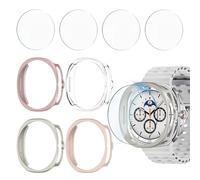 Jvchengxi 4+4Pièces Coque 46mm pour Samsung Galaxy Watch 8 Classic Protection Écran, Anti-rayures PC Etui + HD Protecteur D'écran pour Galaxy Watch 8 46mm (OrRose+SableRose+Starlight+Clair)