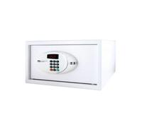 JVD Coffre-Fort Trustee Compact blanc - Coffre-fort Électronique pour hôtel - Verrouillage par code - Éclairage LED - Blocage automatique en cas d'infraction