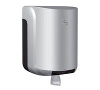 JVD Dévidoir Central Maxi Cleanline Gris métal - pour Sanitaires Publics, Écoles, Hôtels et Restaurants - Matériel Professionel