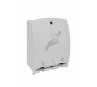 JVD Distributeur de Protections périodiques Blanc 3 Compartiments - pour Sanitaires Publics, Écoles, Hôtels et Restaurants - Matériel Professionel