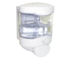JVD Distributeur Gel nettoyant WC Cleanseat 450ml Bouton-Poussoir Blanc - Compatible Gel hydroalcoolique - Bouton Poussoir - Anti-vandalisme - Matériel Professionnel