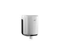 JVD Distributeur Papier essuie-Main Mural Professionnel - Dévidoir Central Haute capacité Maxi Cleanline Blanc - pour sanitaires publics, hôtels et Restaurants