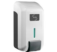 JVD Distributeur Savon Mousse Cleanline Noir Blanc - Compatible Savon Mousse - Bouton Poussoir - Anti-vandalisme - Matériel Professionnel