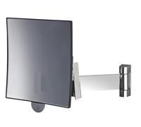 JVD Miroir Carré Grossissant Vision X 3 Bras Court Plat Laiton Chrome