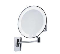 JVD Miroir Rond Pourtour Lumineux Grossissant X 5 sur Batterie Bras Laiton Chrome
