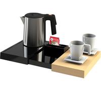 JVD- Plateau de courtoisie hôtel - Orchestro Porte Capsules réversible Noir - 1.3Hx13.4Lx9.2P cm