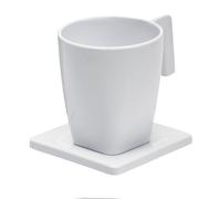 JVD- Plateau de courtoisie hôtel - Plateau Maestro 1 Tasse 200ml/1 Soucoupe Blanche - 10.3Hx12.3Lx9.8P cm