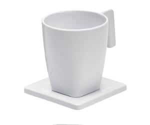 JVD- Plateau de courtoisie hôtel - Plateau Maestro 1 Tasse 200ml/1 Soucoupe Blanche - 10.3Hx12.3Lx9.8P cm