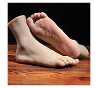 JVDDI Modèle de Pied réaliste en Silicone Mâle du Pied mâle 1: 1 réaliste for Dessiner réflexologie Massage Pratique Taille de la Vie modèle de Pied TPE 4302(Toes Positioning,Left Foot)