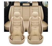 Jvdoipgd Housses Sieges Housse Siège Voiture Universelle Cuir pour Nissan Tous Les Modèles Qashqai X-Trail Tiida Primera pour Pathfinr Intérieur Siege Voiture Couvre(Beige Pillow)