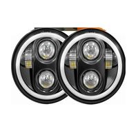 Jvdoipgd Phare Lot De 2 Projecteurs De Phares À LED De 5,75 Pouces, Phare De 5 3/4 Pouces Pour Iron 883 Pour Dyna(2 PCS Black A)