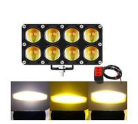 Jvdoipgd Phare Projecteur Auxiliaire Pour Moto Lentille 6/8/10 12 V Feux Antibrouillard Travail Projecteur Phare Lampe Conduite Électrique Supplémentaire(8LED switch)