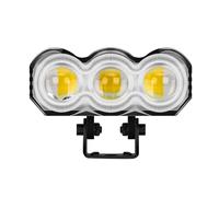 Jvdoipgd Phare Projecteur LED Pour Moto Tout-terrain, Phare Super Lumineux À 3 Lentilles Blanc Jaune RVB Feu Travail Feux Route/croisement Feu Brouillard(1 PCS)