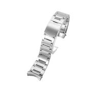 JVEIWAD Bracelet à maillons en acier inoxydable massif de 22 mm, compatible avec les montres Tudor Heritage Black Bay, perles riz, outil bracelet extrémité incurvée(Sliver)