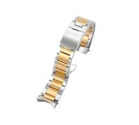 JVEIWAD Bracelet à maillons en acier inoxydable massif de 22 mm, compatible avec les montres Tudor Heritage Black Bay, perles riz, outil bracelet extrémité incurvée(Two-tone gold)