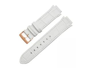 JVEIWAD Bracelet de montre compatible avec les bracelets en cuir Swarovski for femmes, séries 5027127, 5027131, 5080602 et 5096008, 21 mm à 14(White rose gold)